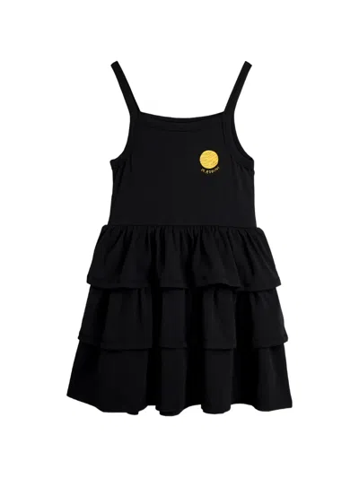 Mini Rodini Kids' Planet Tiered Dress In Black