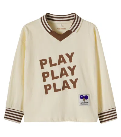 Mini Rodini Play Printed Cotton Jersey Sweatshirt In Yellow