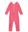 Mini Rodini Polka-dot Rashguard Swimsuit In Pink