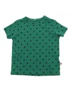 Mini Rodini Polka Dot Ss Tee In Green