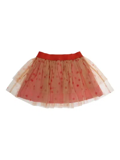 Mini Rodini Kids' Polka-dot Tulle Skirt In Pink