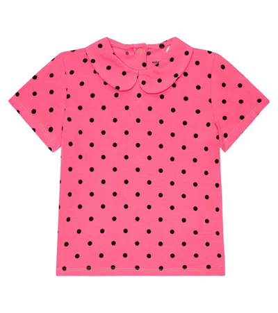 Mini Rodini Kids' Top Aus Einem Baumwollgemisch In Pink