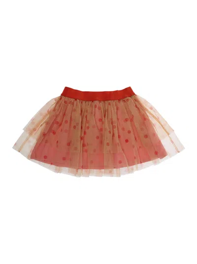 Mini Rodini Polka-dot Layered Tulle Skirt In Red