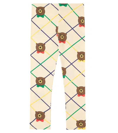 Mini Rodini Kids' Printed Cotton-blend Jersey Leggings In Gold