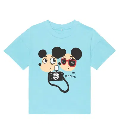 Mini Rodini Kids' Bedrucktes T-shirt Aus Jersey In Blue