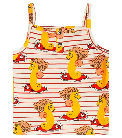 Mini Rodini Kids' Printed Cotton-blend Top In Red