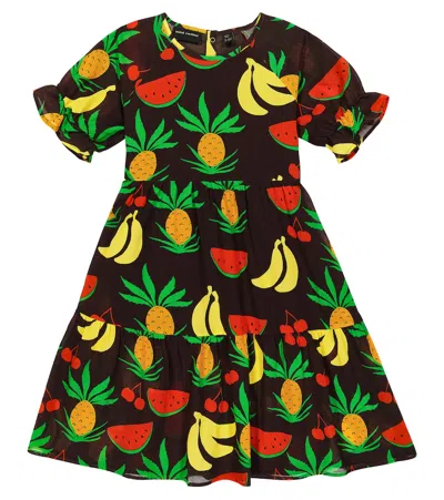 Mini Rodini Kids' Printed Cotton Dress In Brown