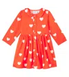 Mini Rodini Printed Cotton Dress In Red