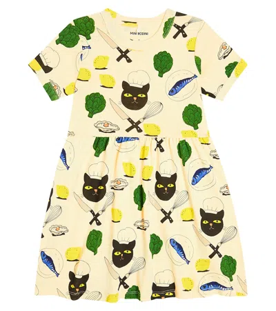 Mini Rodini Kids' Printed Cotton Jersey Dress In Multicoloured