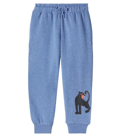 Mini Rodini Kids' Printed Cotton Jersey Sweatpants In Blue