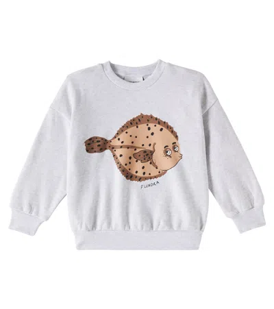 Mini Rodini Kids' Bedrucktes Sweatshirt Aus Baumwoll-jersey In Grau
