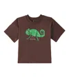 Mini Rodini Bedrucktes T-shirt Aus Baumwoll-jersey In Braun