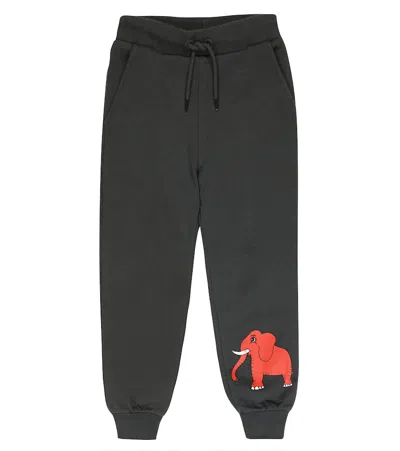 Mini Rodini Kids' Printed Cotton Sweatpants In Grey