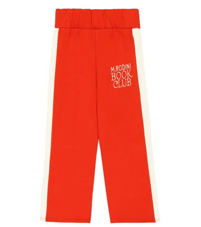 Mini Rodini Kids' Printed Cotton Sweatpants In Red