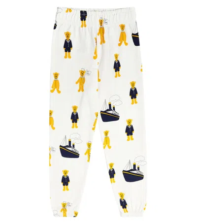 Mini Rodini Kids' Printed Cotton Sweatpants In Weiss