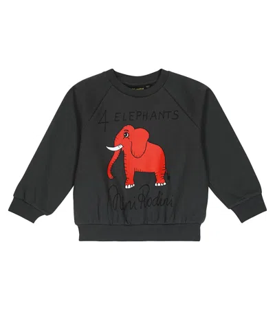 Mini Rodini Kids' Printed Cotton Sweatshirt In Grey