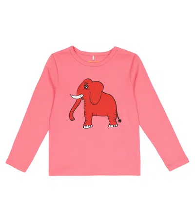 Mini Rodini Kids' Printed Cotton T-shirt In Pink