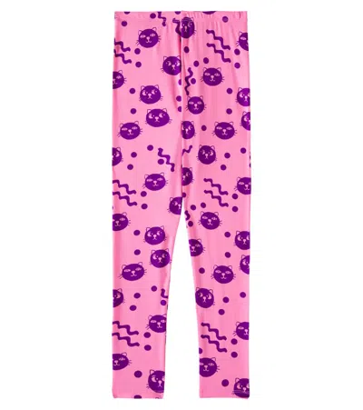 Mini Rodini Kids' Printed Leggings In Pink