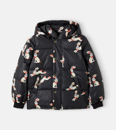 Mini Rodini Printed Puffer Jacket In Black