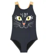 Mini Rodini Printed Swimsuit In Black
