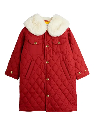 Mini Rodini Kids' Quilted Coat In Red