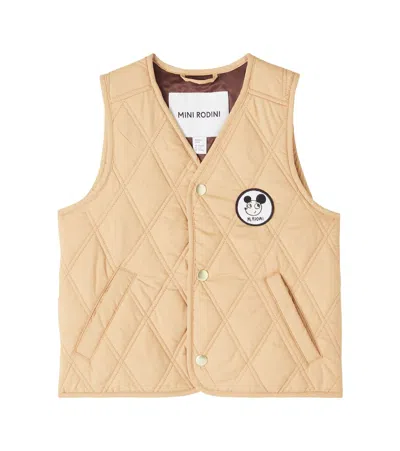 Mini Rodini Kids' Quilted Puffer Vest In Neutral