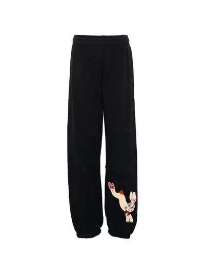 Mini Rodini Kids' Rabbit-apliqué Track Pants In Animal Print