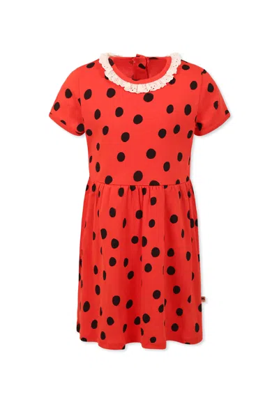MINI RODINI RED DRESS FOR GIRL WITH POLKA DOTS