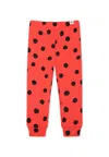 Mini Rodini Red Leggings For Baby Girl With Polka Dots In Red
