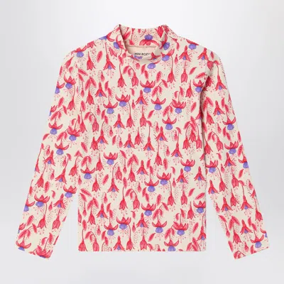 MINI RODINI RED PATTERNED BLOUSE IN ORGANIC COTTON