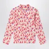Mini Rodini Red Patterned Blouse In Organic Cotton In Multi