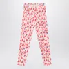Mini Rodini Fuchsia Cotton-blend Leggings In Red