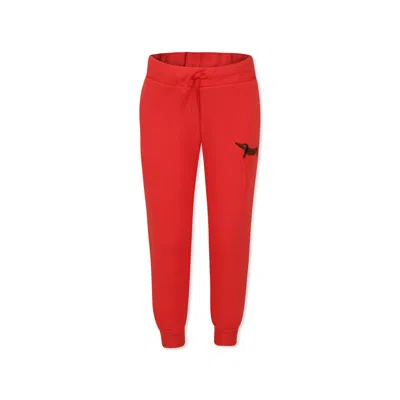Mini Rodini Red Sweatpants For Kids With Dog