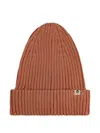 Mini Rodini Ribbed Beanie Hat In Brown