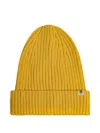 Mini Rodini Ribbed Beanie Hat In Yellow