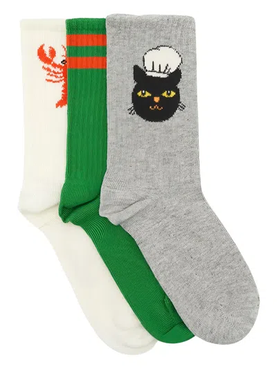 Mini Rodini Kids' Ribbed Socks Pack (pack Of Three) In Multi