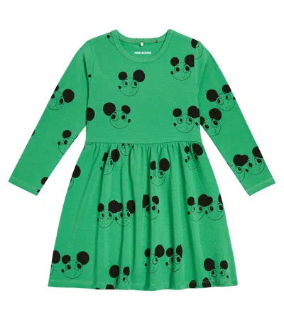Mini Rodini Kids' Ritzratz Cotton Jersey Dress In Green