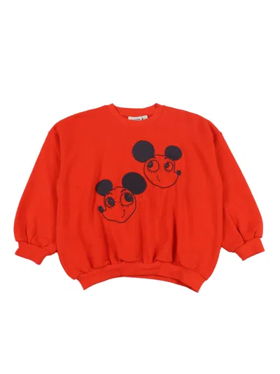 Mini Rodini Kids'  Ritzratz Emb Sweatshirt In Red