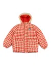 Mini Rodini Ritzratz Patch Gingham Aop Heavy Puffer In Red