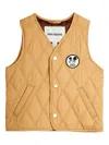 Mini Rodini Ritzratz-patch Quilted Gilet In Brown