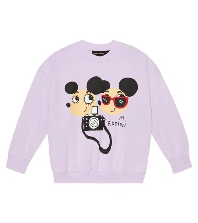 Mini Rodini Kids' Sweatshirt Ritzratz Aus Baumwoll-jersey In Purple