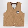 Mini Rodini Beige Ritzratz Quilted Vest In Neutral