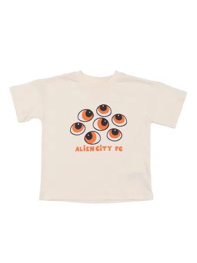 Mini Rodini Eyes Sp Ss Tee In Neutral