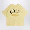 Mini Rodini Light Yellow T-shirt With Panda And Cat Print In Yellow