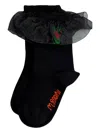 Mini Rodini Ruffled-trim Socks In Black