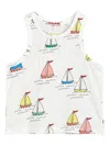 Mini Rodini Sailboat Print Vest Top In White