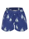 Mini Rodini Blue Shorts For Kids With Sailboats In Blue