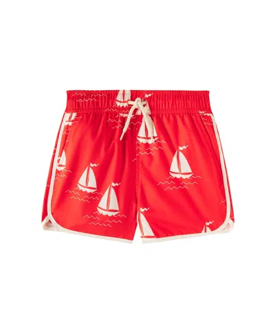 Mini Rodini Kids' Sailing Boats Swim Shorts In Multicoloured