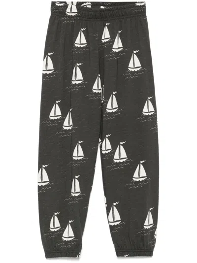 Mini Rodini Kids' Sailing-boats Trousers In グレー