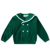 Mini Rodini Sailor Velour Cotton Sweatshirt In Green